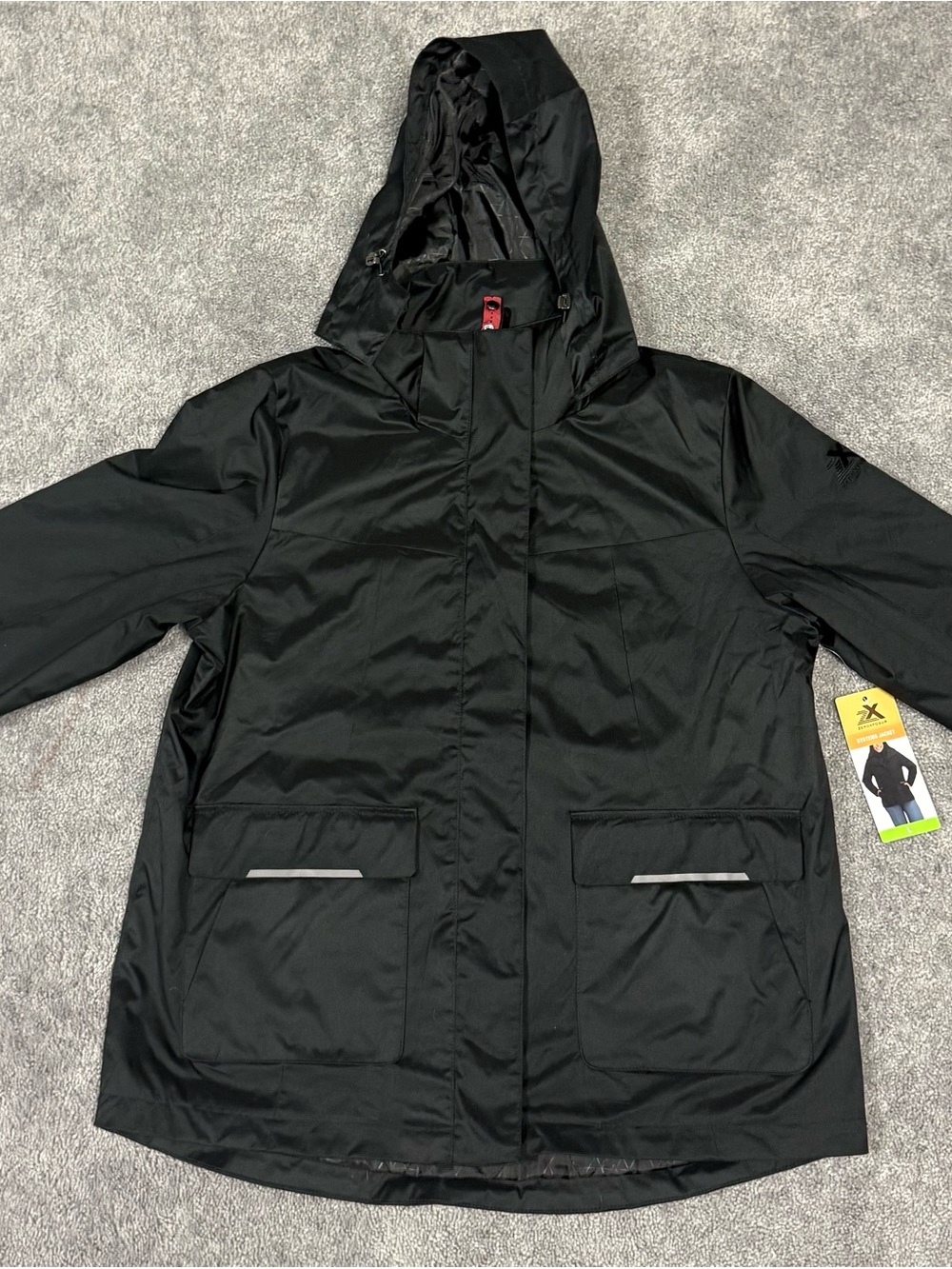 Black Hooded Women’s Waterproof Jacket